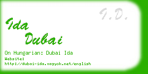 ida dubai business card